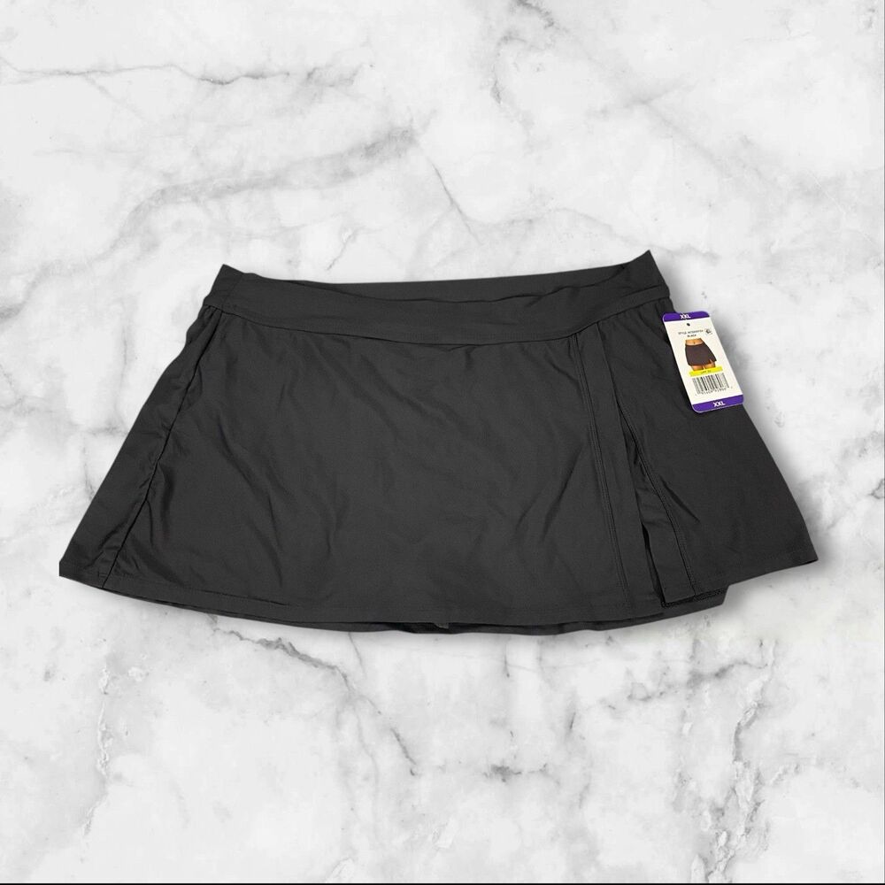 Anne Cole Womens Banded Side Slit Skirted Stretch Swim Bottom Size XXL